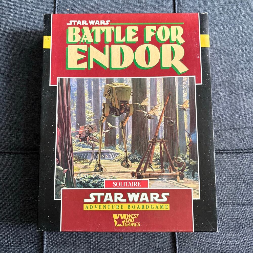 Star Wars Battle For Endor Solitaire Board Game Vintage '89 - COMPLETE/Unpunched